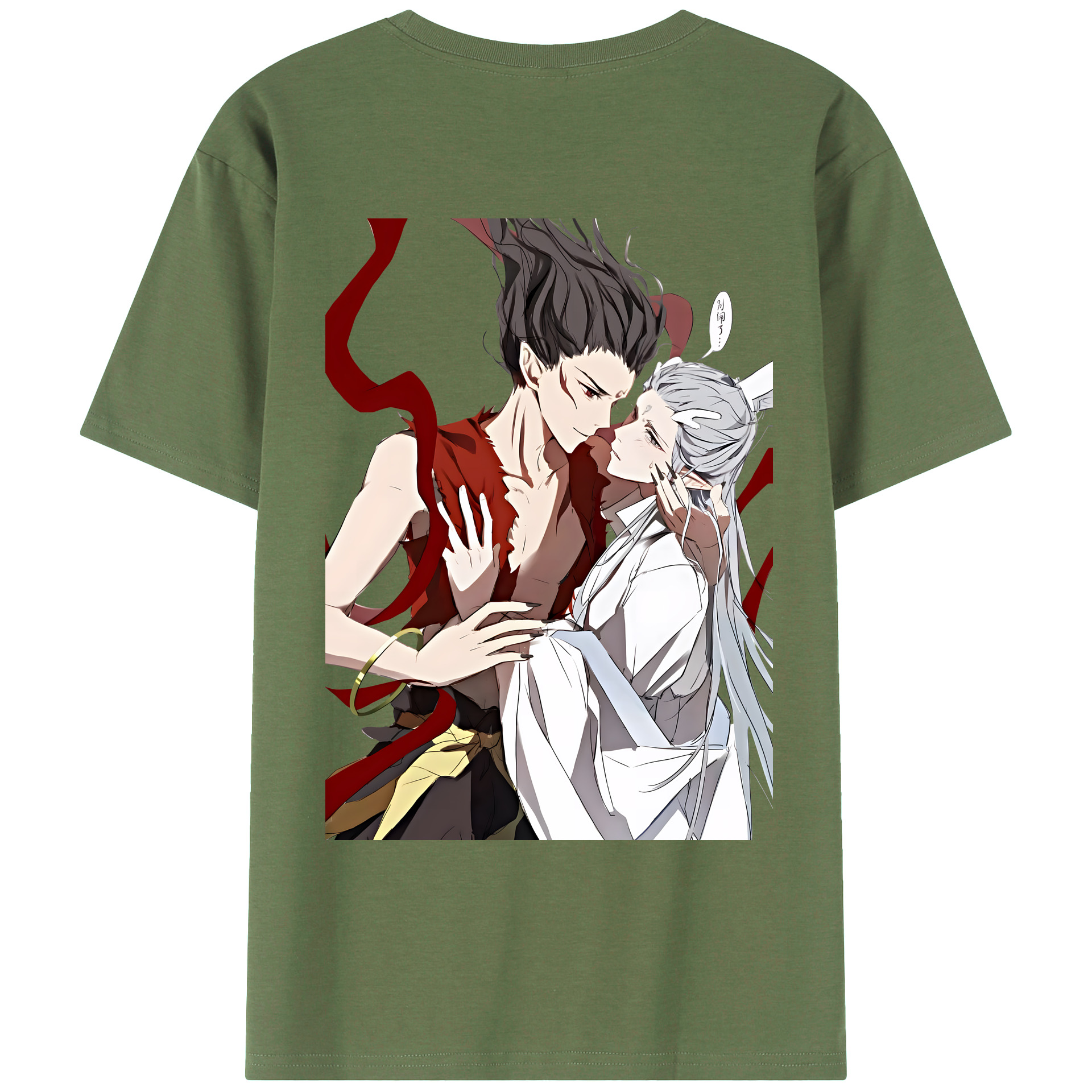 （画像用） Ne Zha 2 ナタ 魔童の大暴れ 綿100％ メンズ半袖Tシャツ（バックプリント） 通気性